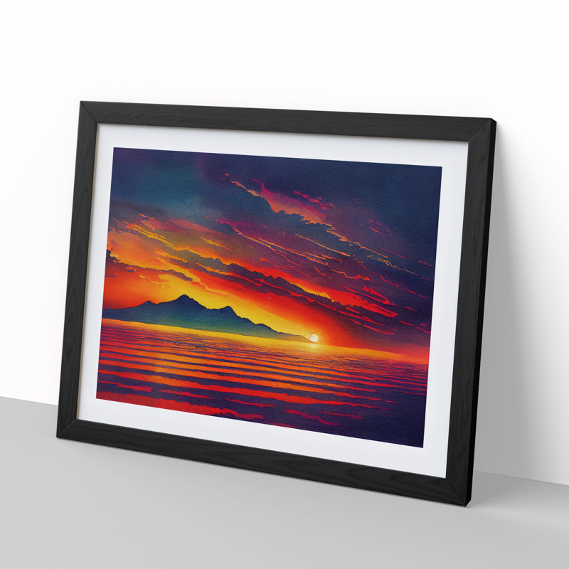 Dazzling Sunset Seascape - Framed Print, 34cm H x 46cm W x 2cm D