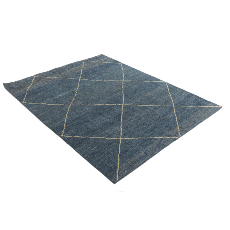 Tapis carré bleu marine Judy