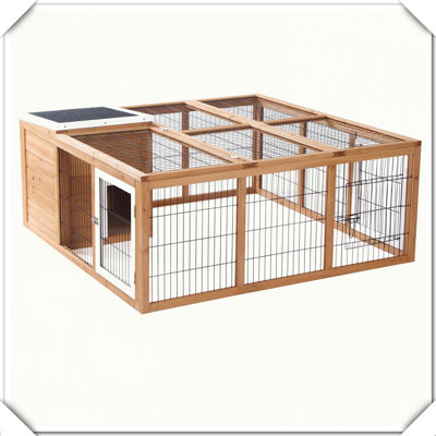 Cage à lapin imperméable avec trois portes de ventilation ouvertes