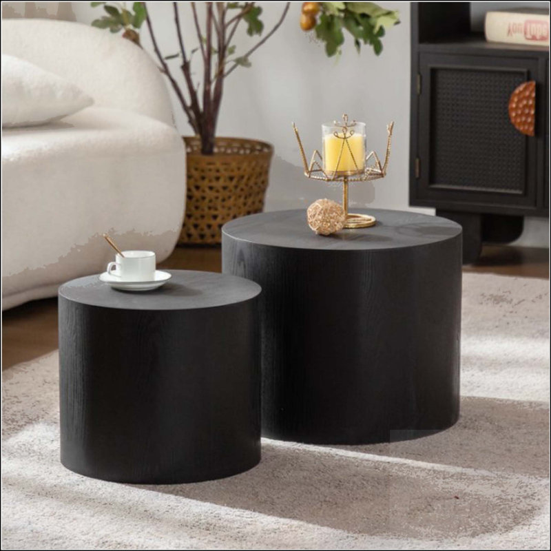 Ensemble de 2 tables basses rondes gigognes, aucun assemblage requis