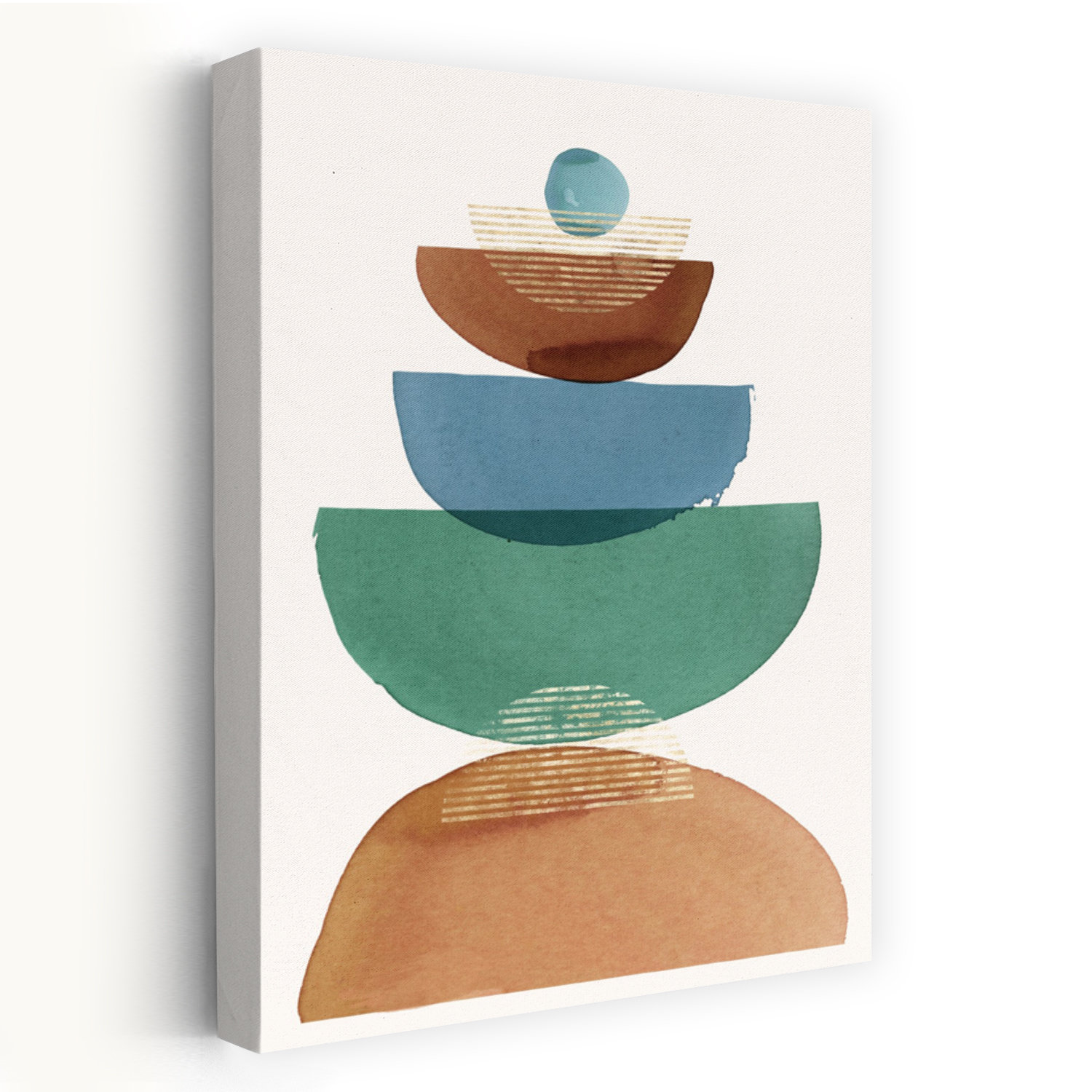 View of George Oliver Playful Luna I Abstract Geometric Minimalist Art | Wayfair