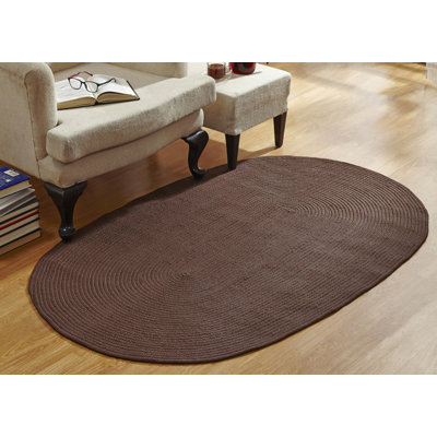 Tapis d'extérieur brun tressé Haga