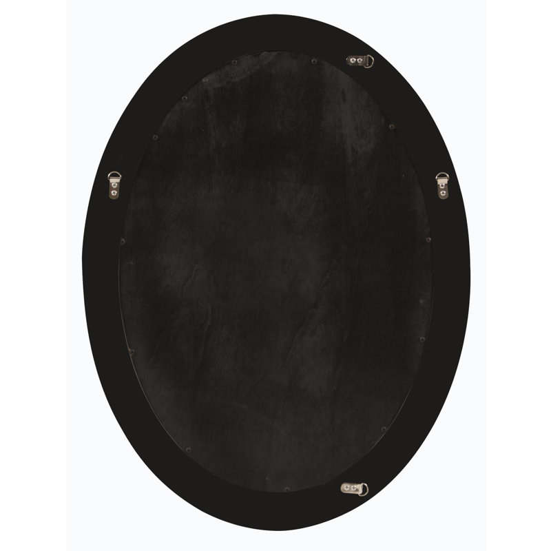 Cardale Solid Wood Oval Mirror, Brushed Nickel