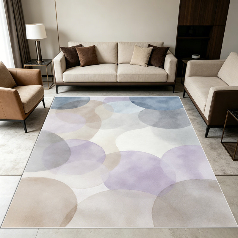 1PC Burnt Orange & Neutral Abstract Brushstroke area rugs for Living Room, Soft and Comfortable, Suitable for all seasons, easy-to-maintain, machine washable Indoor floor mat, Under Table Farmhouse suitable for dining space, bedroom, home office.