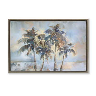 Cadre flottant Cool Palm Trees Sunrise, design par Ramona Murdock