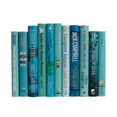 Livres décoratifs - Ensemble de livres pour jaquette Gulf Breeze - 1 pied de livres bleus