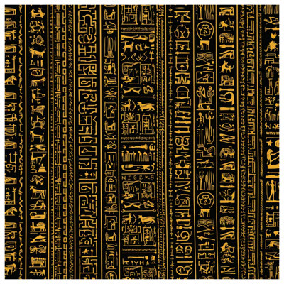 Gold Egyptian Hieroglyphs Blankets