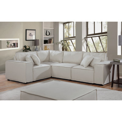 Dziah 99Wide Reversible Modular Corner Sectional with Ottoman by Latitude Run