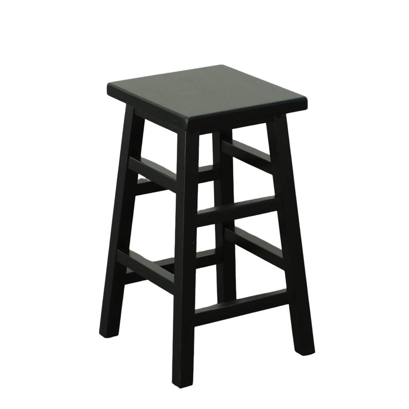 Tabouret de comptoir 24 po avec repose-pieds intégré Traditional, Noir antique