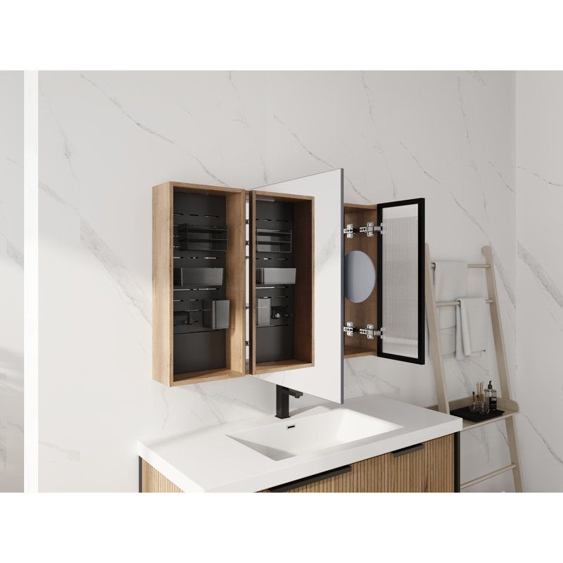 Bathroom Mirror Cabinet with Storage Combination