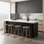 Îlot de cuisine 72 po avec rangement, armoire de cuisine avec coin salon et grand plan de travail, structure en bois stable, style moderne, facile à assembler, plateau de table en bois-83844235-83844234