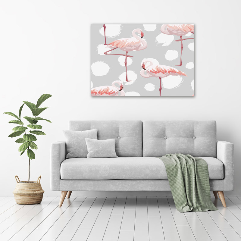 Flamingos - No Frame Print on Glass