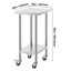 Table de travail en acier inoxydable 61 x 46 x 97 cm, équipée de 4 roulettes, de 3 hauteurs réglables, robuste et idéale pour la préparation des aliments dans les cuisines professionnelles et les restaurants, couleur argent.
