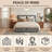 Queen Size Modern Farmhouse Lift Up Storage Bed, White/Blue Plaid Upholstered Headboard, No Box Spring Needed-201137454