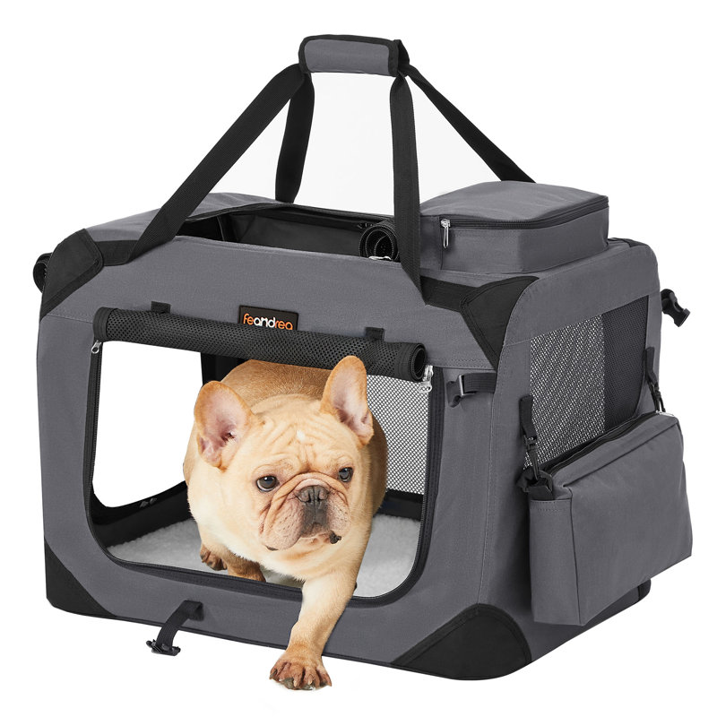 102x69x69cm Pet Vehicle Travel Carrier, 42cm H x 60cm W x 42cm D, Grey