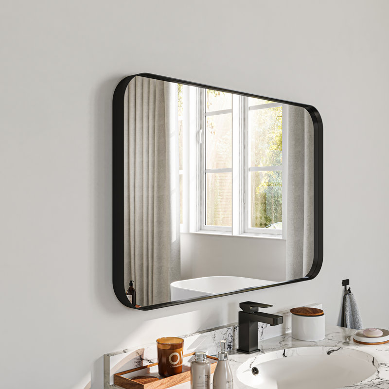 Miroir mural Tahleek, 24 po x 36 po, Noir