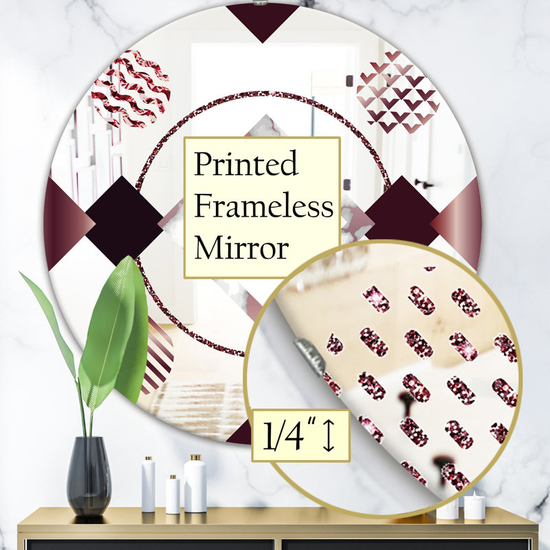 Miroir mural Mid-Century Extravagant Waves, H 23,6 po x l 23,6 po