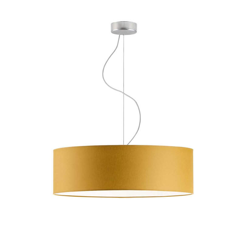 Aubryella 4 - Light Drum Pendant, Mustard, Brushed Steel