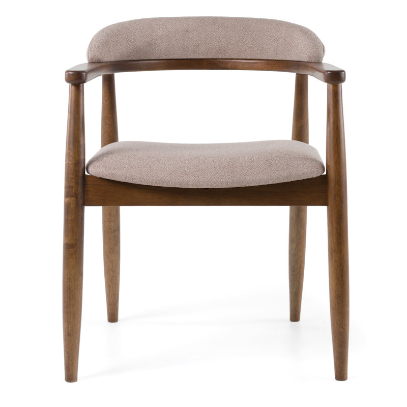 Cohen - Mid-century Modern Tan Fabric + Walnut Dining Chair