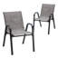 Chaises de salle à manger de patio peu encombrantes, ensemble moderne en métal textilène pour la terrasse