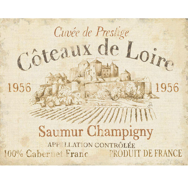 «Red Barrel Studio® Brissonnet, Daphne Gallery, art sur toile tendue« French Wine Label II Cream »78308, H 28 po x l 35 po
