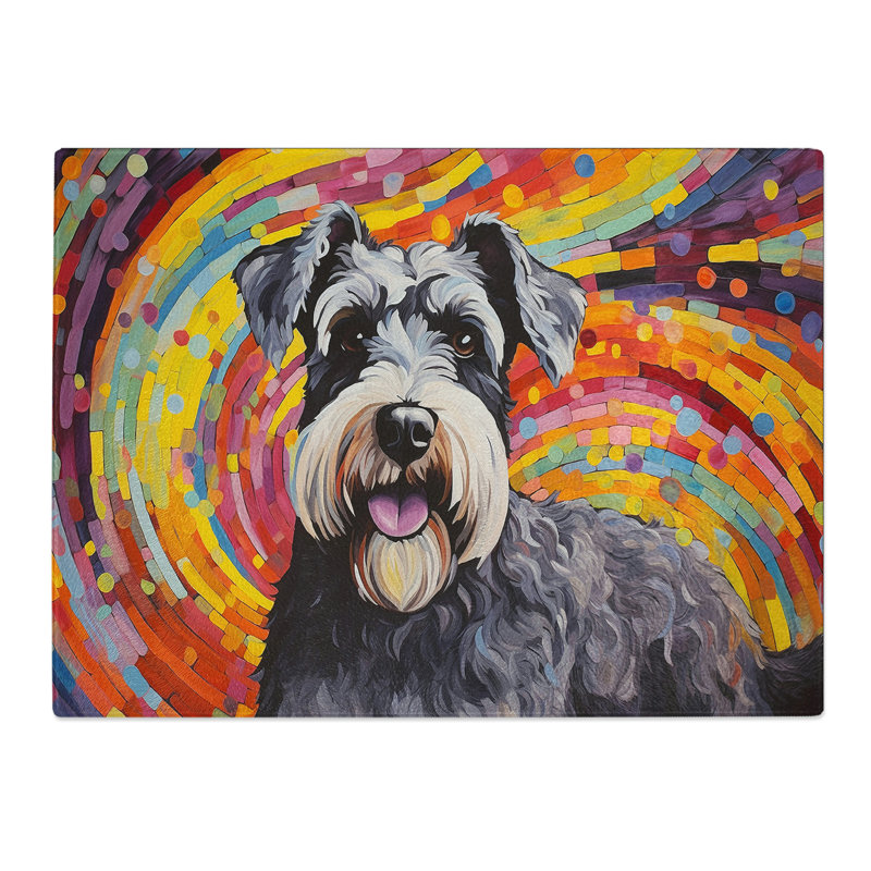 Schnauzer Orphism No.2  Glass Chopping Board