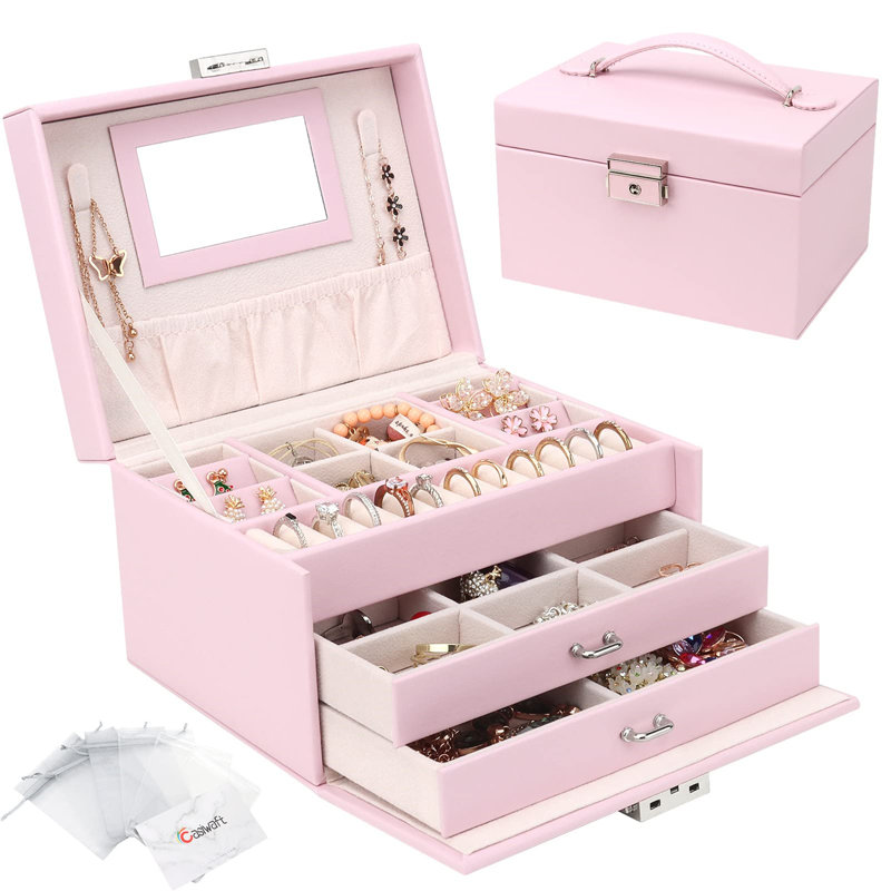 Azbane Jewellery Box +, Pink