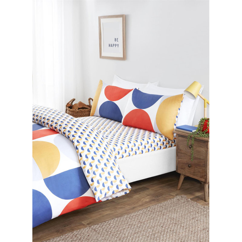 Baltimore Multi Complete Set Microfiber Geometric Duvet Cover Set with Pillowcases Included