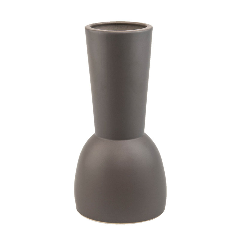 Elegant Ceramic Vase, Anthracite Color, 5.5 x 5.5 x 11.0 Inches | 100% High-Quality Ceramic, Perfect for Floral Arrangements & Home Décor | Stylish Addition to Any Room, Durable and Timeless Design