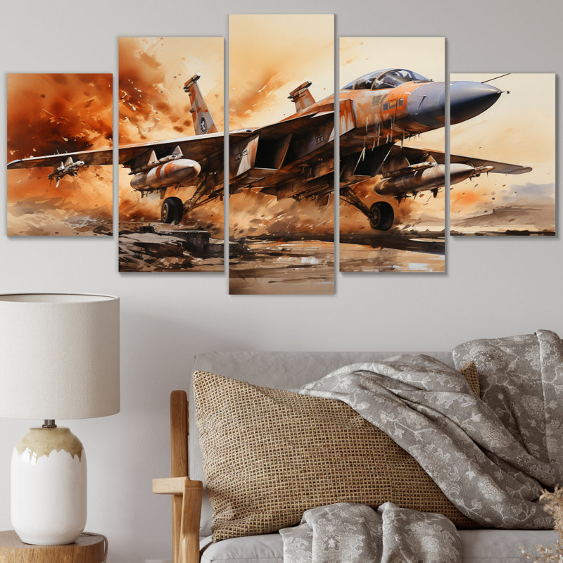 Lafonzo - armée, reproduction d'art sur toile - 5 panneaux