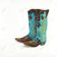 Bottes de cowboy bleues - imprimé mat brun encadré pour la décoration intérieure