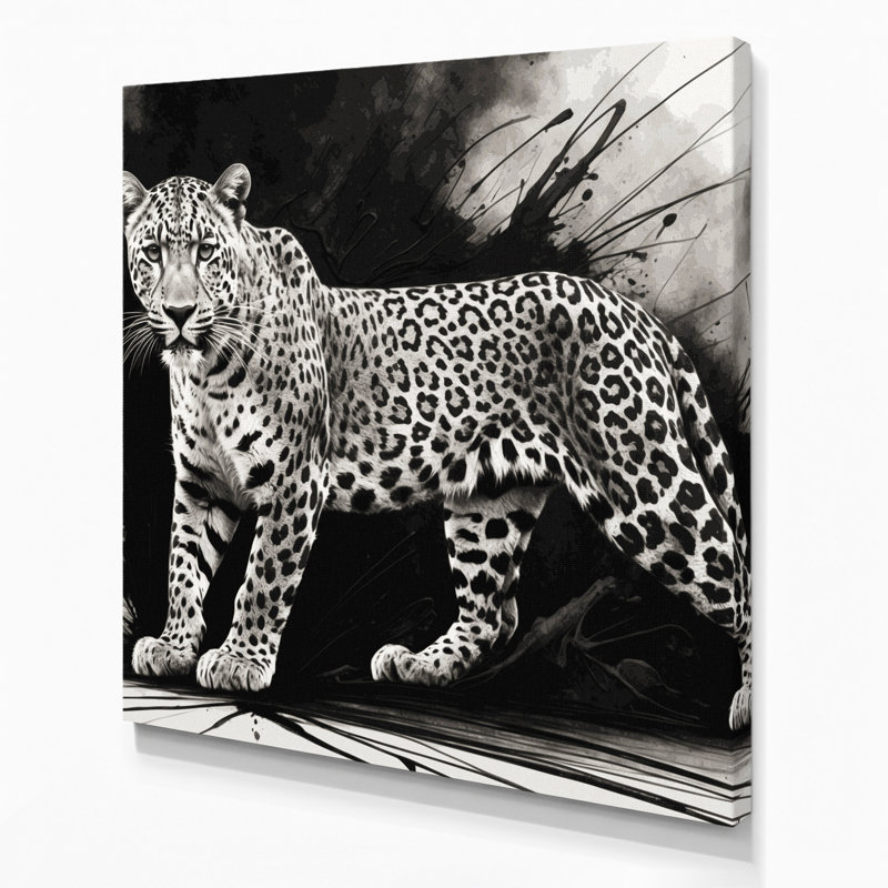 «Big Cats», art léopard sur toile gris, H 8 po x l 8 po