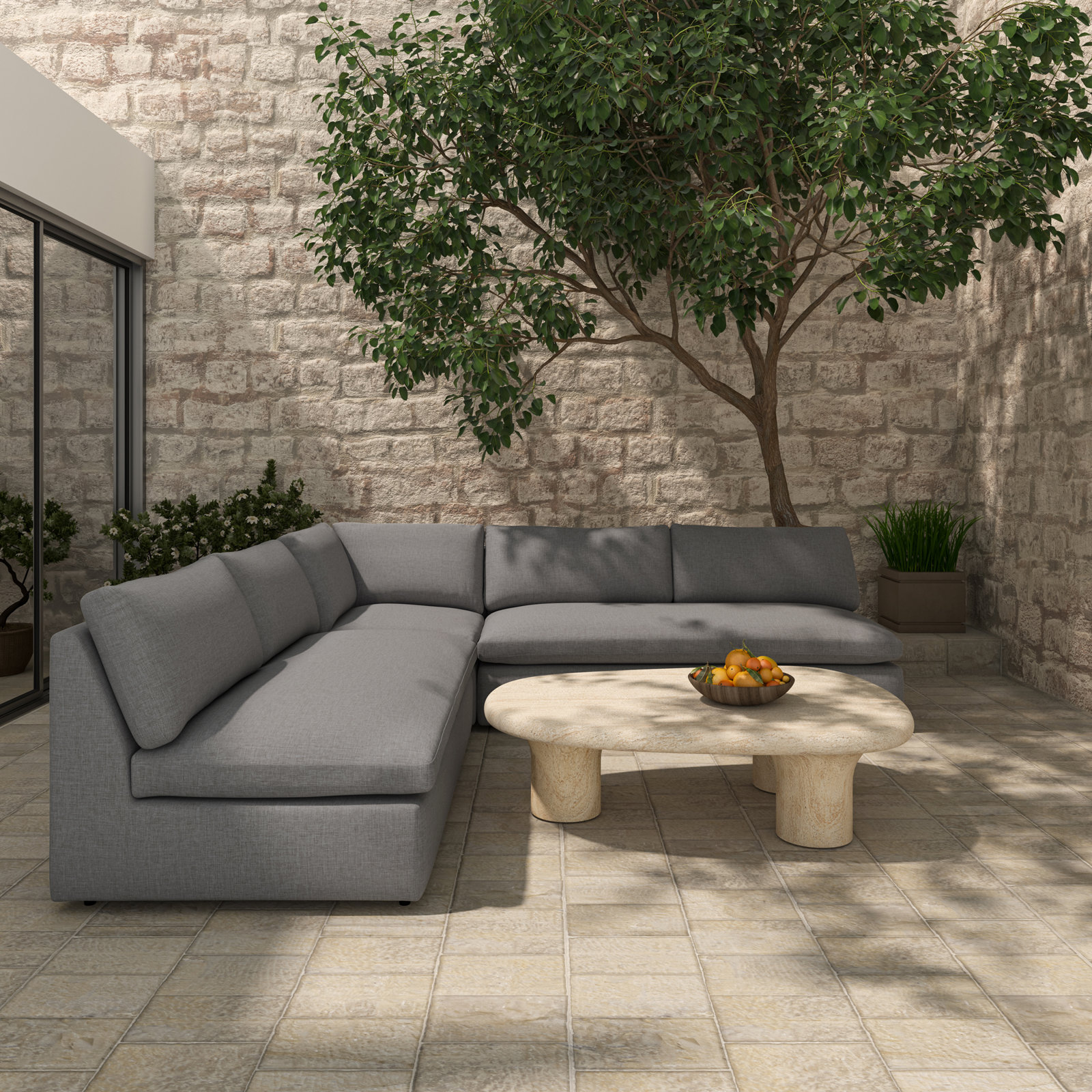 Wilkie Outdoor Corner, Light Gray