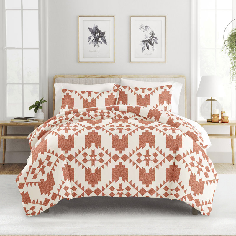 Clay Adobe Diamond Reversible Twin XL Duvet Cover Set
