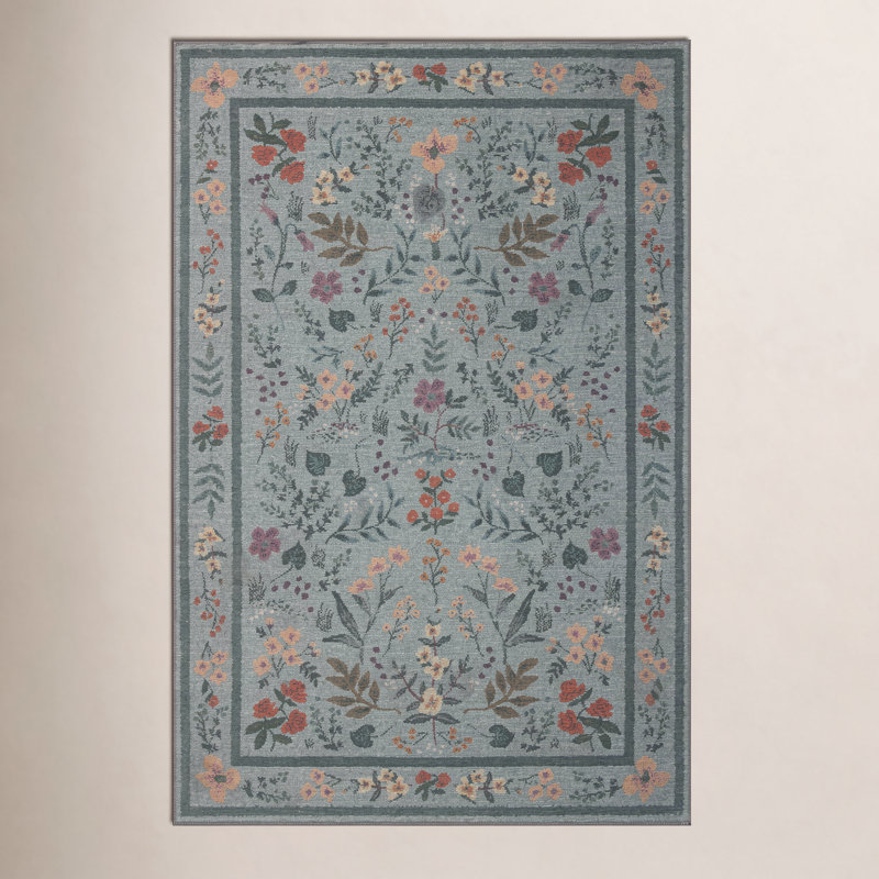 Tapis sauge Rifle Paper Co. x Loloi Wildwood, Sauge, Rectangle 7 pi 6 po x 9 pi 6 po