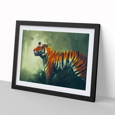 Tiger Art Painting Abstract - Single Picture Frame Print