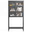 Armoire de rangement en métal, armoire de présentation avec portes en verre et 2 tablettes réglables, armoire haute moderne-2099252607