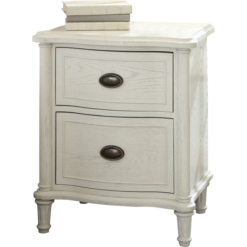 Devon 2 Drawer Nightstand, Cream