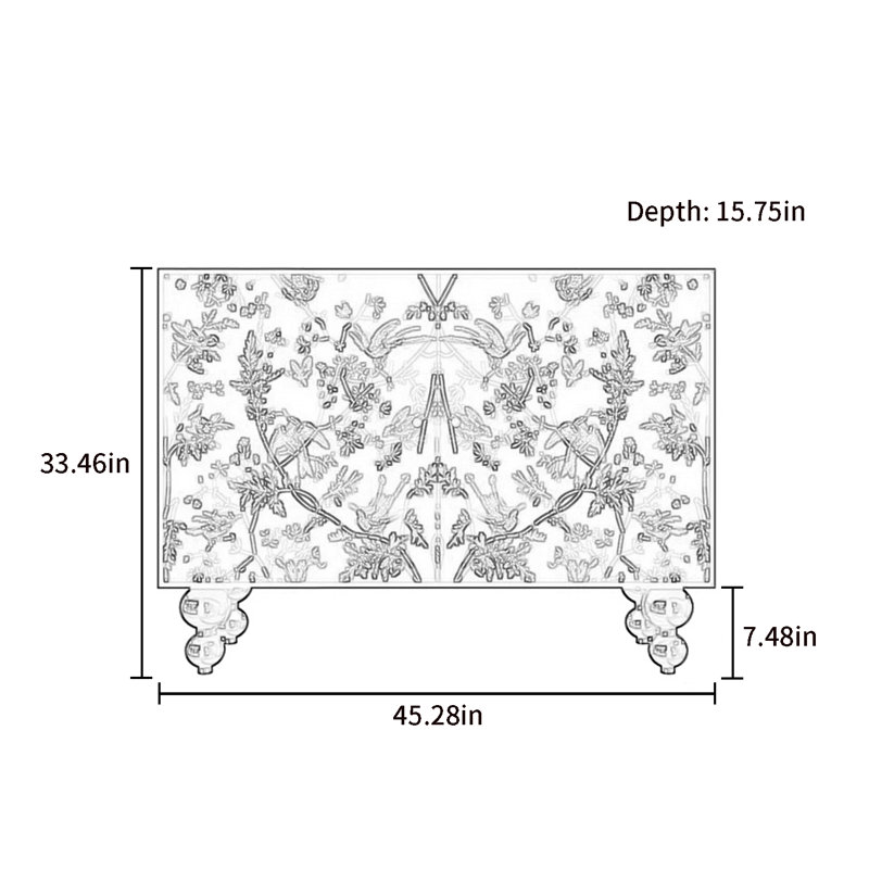 Armoire d'appoint à deux portes de luxe Modern Light, Noir