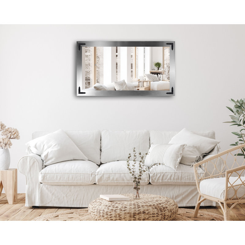 Heavner Flat Wall Mirror, 47.5" H x 35.5" W, Silver