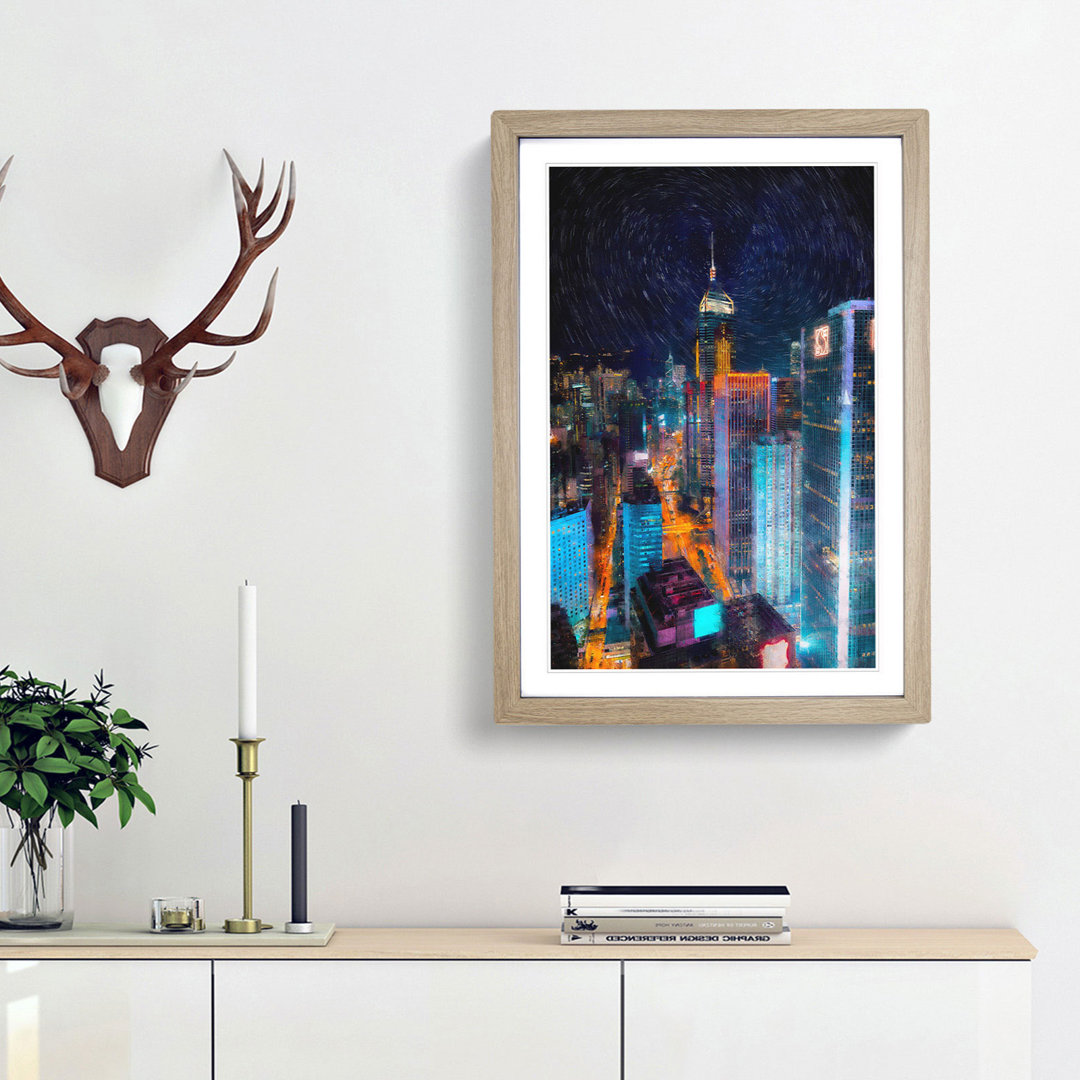 Midnight Dreams in Hong Kong - Picture Frame Painting Print