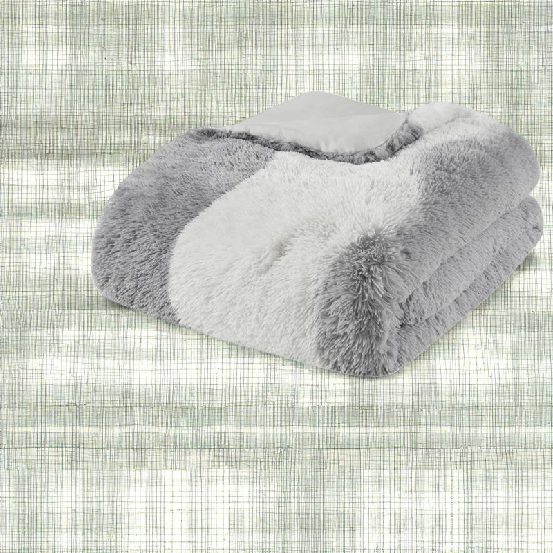 Ensembles de literie en fausse fourrure douillette, grand style ombré en polyester pour la maison
