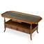 Table basse en bois massif vintage en verre trempé