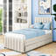 Upholstered Platform Bed with Twin Trundle and 3 Storage Drawers-19470079-19470077