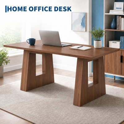 62.6"L x 31.5"W x 29.5"H Dining Table for 6, Engineered Wood Rectangular Dining Table with Durable Finish, for Family Meals in Dining Room, Walnut