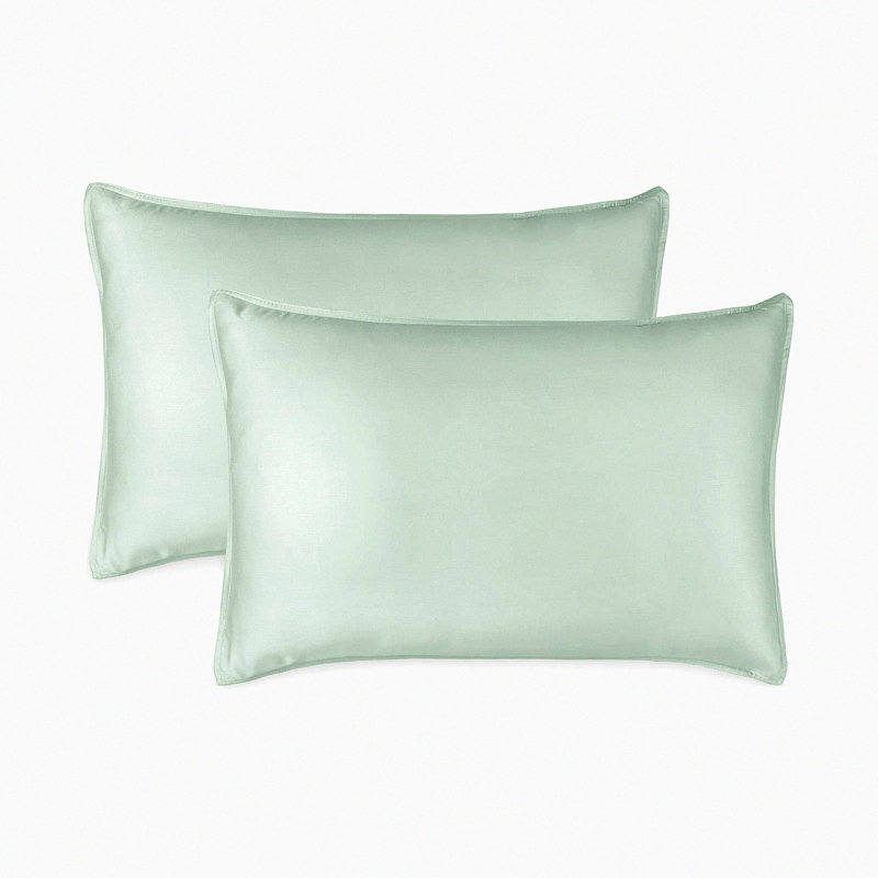 Cooling Viscose Queen Pillowcase Set - Luxuriously Soft 2pc 20x30 inch Pillowcases with Double Stitching & Envelope Closure - Sea Glass