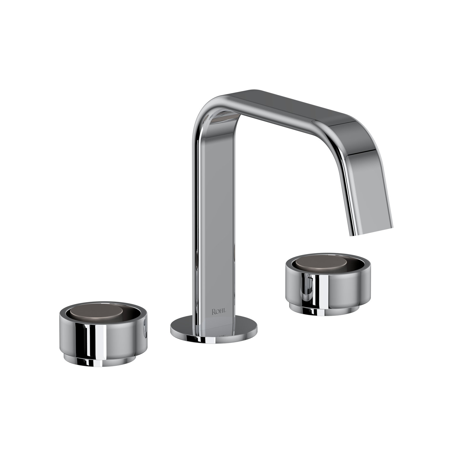 Eclissi Widespread Lavatory Faucet With U-Spout, Polished Chrome/Satin Nickel