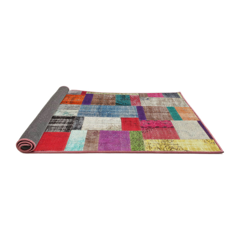 Tapis patchwork gris / brun / bleu, Carré 6 pi
