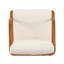 Ensemble de 2 fauteuils club en acacia avec coussins crème