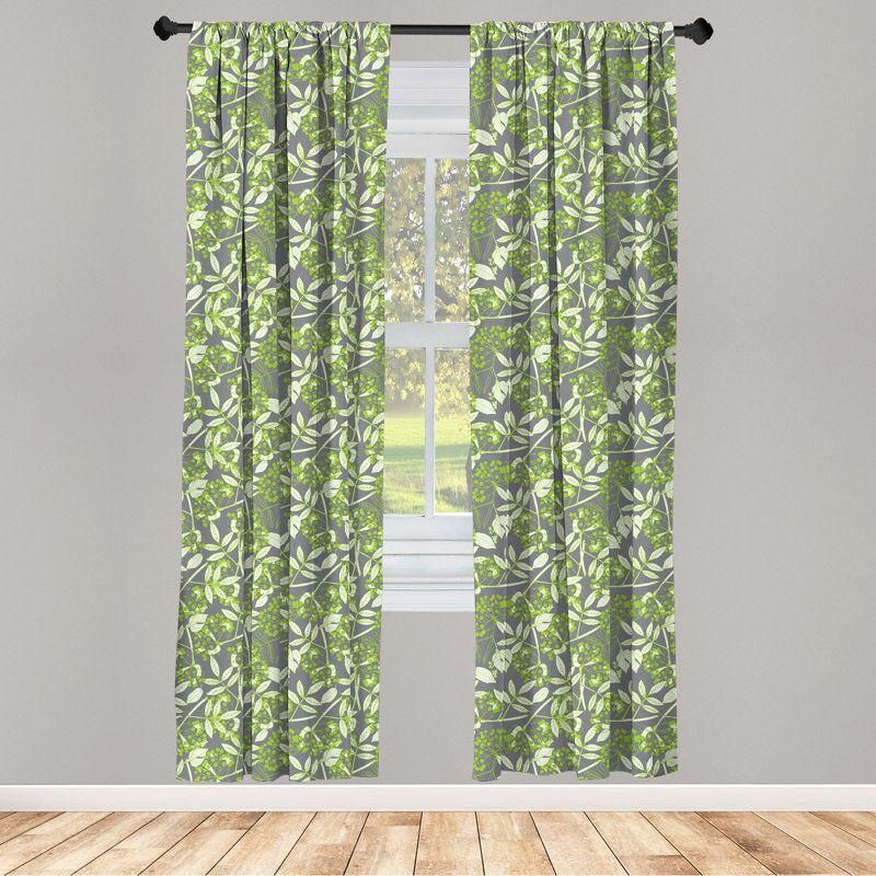 Paire de rideaux semi-diaphane avec passe-tringle Vine, 28 po x 63 po